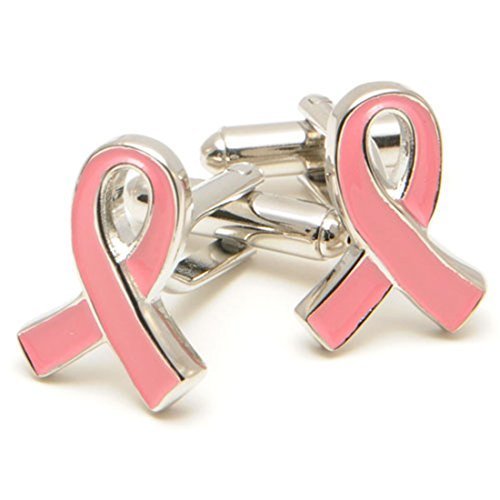 CuffSmart Pink Ribbon Breast Cancer Awareness Cufflinks w/ Box