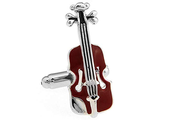 Mens Executive Cufflinks Music Collection Chocolate Brown Viola Violin Musical Instrument Cuff Links