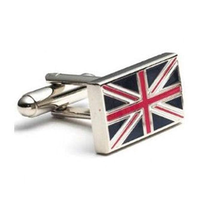 Mens Plated British Flag Cufflinks