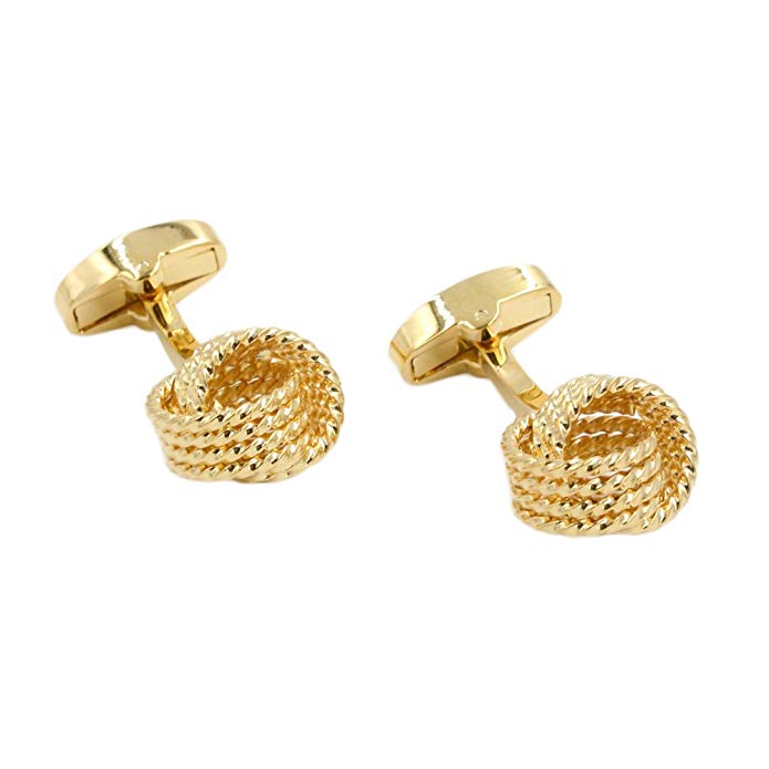 Gold Cuff Links | Gift for Men | Gift Box Included | Golden Link Cufflinks | 5 Year Warranty