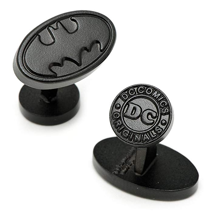 Cufflinks Inc Satin Black Oval Batman Logo Cufflinks (DC-OBL-SB)