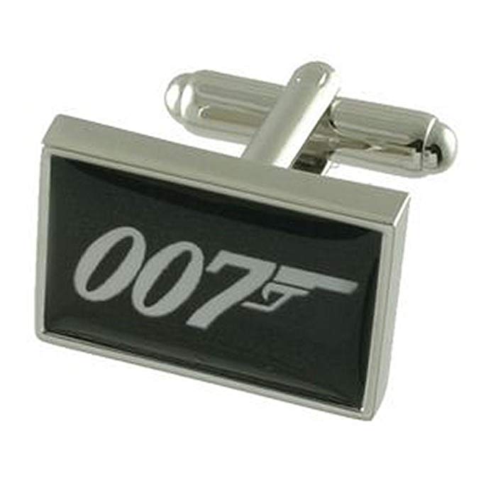 Cuff links 007 James Bond Style Cufflinks~Secret Agent Spy Cufflinks + Hand Made Black Pouch