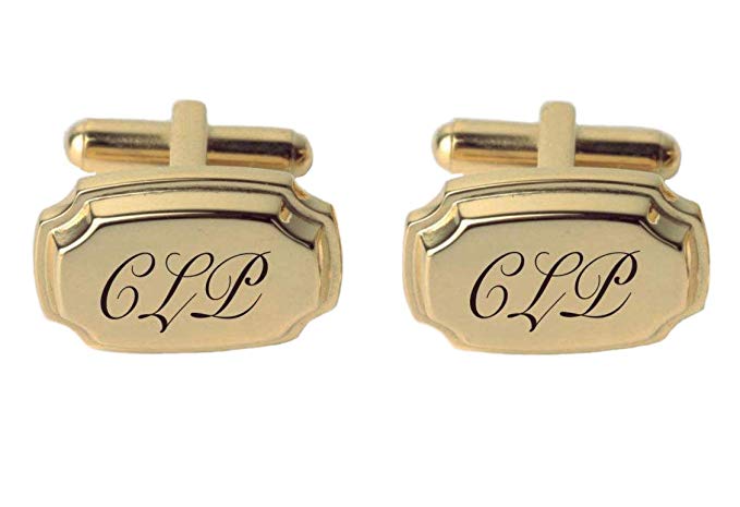 Personalized Gold Ornamental Cufflinks Engraved Free